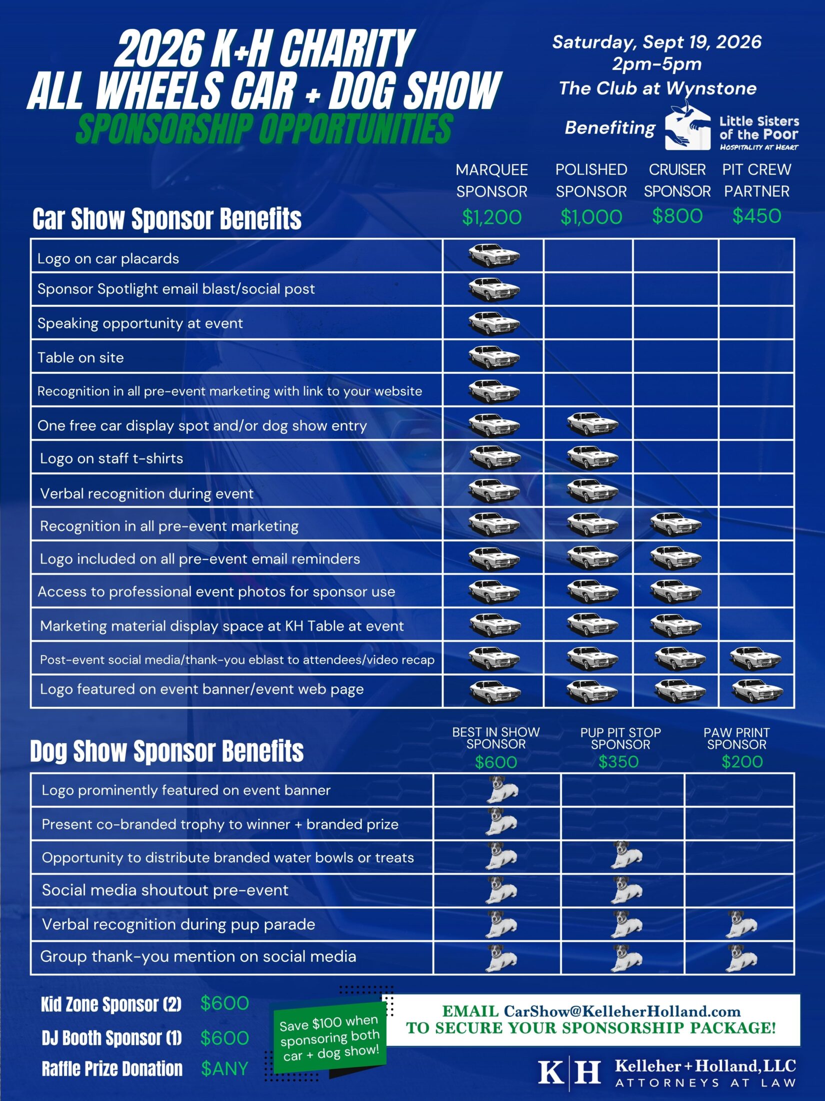 All wheels car show sponsorship packages 